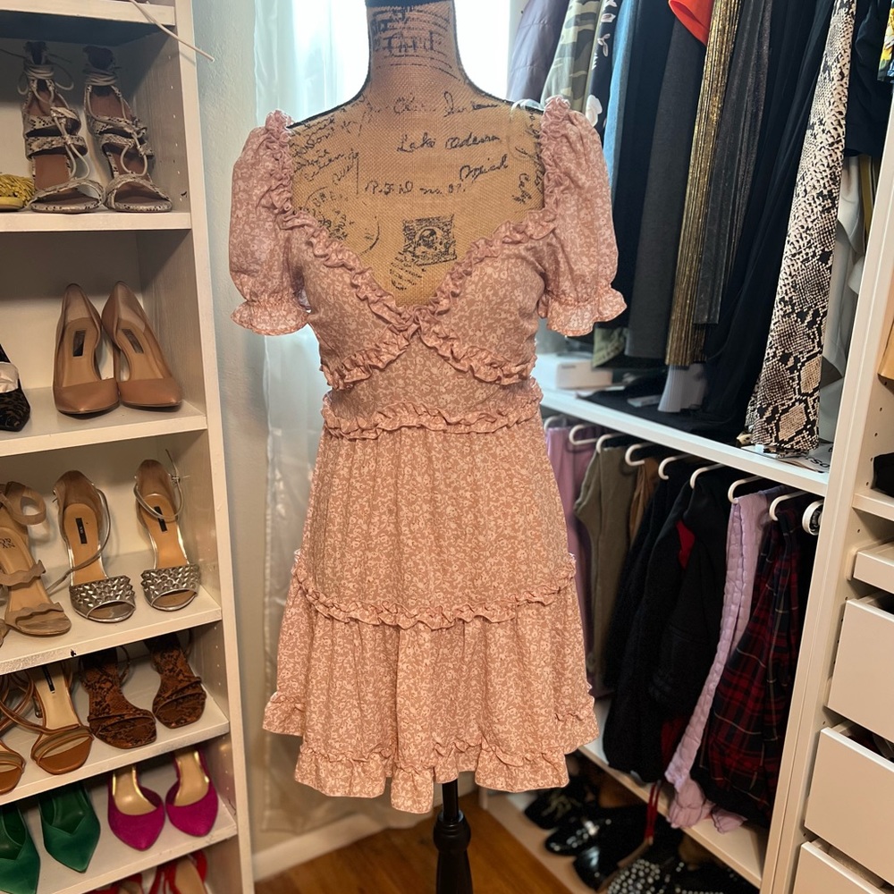 Floral pink dress